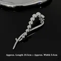 Silver Y2K metal shark hair claw clip with polished beads, size 10.5cm x 3.5cm - Shiny Silver Bead Style (FJ2690)
