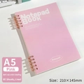 Pink A5 spiral notebook with 60 lined pages and 210x145mm size for students - A5/60 Sheets Lined / Pink