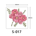 Pink daisy floral temporary tattoo sticker with green leaves, 60mm size, style S-017 - Pink Daisy Style (S-017)