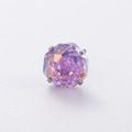 Octagon cut purple and pink iridescent zircon stud earring with silver titanium steel base - Violet Dream