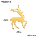 Pendentif cerf en acier inoxydable doré, dimensions 2,3 cm de hauteur et 2,0 cm de largeur - Élan