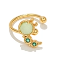 Ear cuff placcato oro 18k con occhio di gatto verde e dettagli in zirconi - EGJ0004 Oro