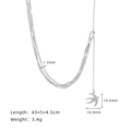 Collana multistrato con rondine in acciaio inossidabile argento con misure dettagliate - Argento