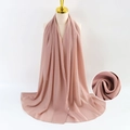 Pink pearl chiffon hijab scarf for women showing smooth texture and soft drape - Pink