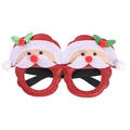 Feestelijk rood glitter kerstbrilmontuur met decoratieve kerstmanfiguren voor party - SDYJ-5-5 Glitter Kerstman