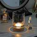 Crystal stone diffuser set with black crystals and warm glowing wooden base - Black Crystal + 10ml Oil
