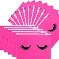 Pink EVA eyelash storage bags with zipper closure and black lash pattern print - 15x10cm / Rose Red Eyelash Zipper Bag