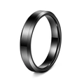 Minimalistische 6mm zwart gepolijste roestvrijstalen ring met afgeschuinde randen - US 6 / 4mm / Zwart