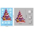 Christmas tree and snowflake static window clings with purple theme and size details - BQ547 Style