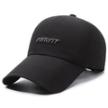 Breathable black quick-dry baseball cap with PWRFIT embroidery and laser-cut side vents - Adjustable / Black