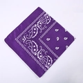 Deep purple polyester paisley bandana featuring a classic white square pattern design - 54*54CM / Dark Purple