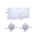White Christmas ornaments set with vertical and wave textures in transparent packaging - 10cm (Pack of 2) / White