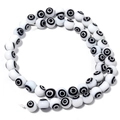 Handmade millefiori evil eye loose beads with white and black concentric circle patterns - 10mm (Aperture 1.3mm) / White + Black