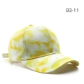 Retro tie-dye baseball cap in vibrant yellow and green with adjustable strap - Yellow Green Vibrant Tie-dye (B3-11)