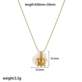 Detailed size guide for gold ocean turtle pendant necklace with shell inlay dimensions - Turtle Style (TN3565)