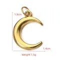 Gold-plated stainless steel crescent moon pendant for DIY jewelry, 1.9cm x 1.4cm - BXGPJ122-Crescent Moon Pendant