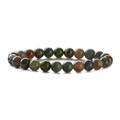 Mixed natural stone beaded bracelet with 8mm multi-color polished round gemstones - India Agate