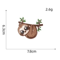 Cute brown sloth embroidered patch with dimensions 6.3x7.8cm and 2.6g weight - Sloth Patch 8