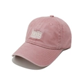 Detail of pink cotton baseball cap featuring white embroidered Hello text on the front - M (56-58cm) / Pink