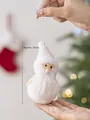 Papá Noel de peluche beige, adorno colgante ligero de 13cm para decoración navideña - Muñeco de Nieve de Navidad-Blanco