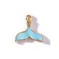 Blauer Meerjungfrau-Schwanz-Anhänger mit Goldfinish für DIY-Schmuckherstellung - Seeblau