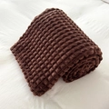 Coperta spessa marrone scuro in finta pelliccia con trama waffle 3D e pile morbido - Griglia a Nido d'Ape Caffè Scuro / 100*150CM Coperta