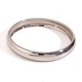 Minimalist irregular chunky C-shaped hoop earrings in polished silver finish stainless steel - 10mm Wide Smooth Cuff Bracelet 60mm Inner Diameter - Steel Color