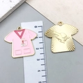 Pink enamel nurse uniform pendant and golden eagle shirt charm for jewelry making - Pink Nurse Uniform