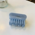 Pinza para el cabello rectangular de acetato azul con letras doradas en blanco - Aprox. 8cm / Azul Gelatina