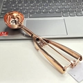 Rose gold stainless steel cookie scoop with squeeze handle over a laptop background - Large (6cm) / Rose Gold