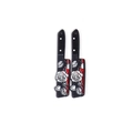 Detail of acrylic Halloween knife pendants with white rose pattern and red blood splatters - Style 10 (55*12mm)