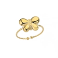 Anello aperto a farfalla placcato oro 18k con fascia a corda per uomo e donna - 2-Stile a Forma di Farfalla