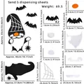 Set adesivi murali Halloween gnomo in feltro con pipistrelli neri e ragnatele - Con 5 Punti Adesivi / Stile Gnomo Rudolph di Halloween