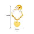 Titan Gold Bogen Herz Labret Ohrstecker mit Kristalldetails und 1,38cm Länge - Herz / Gold