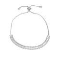 Minimalistisches verstellbares Silberarmband mit Baguette-Zirkonia und Box-Kette - Klares Quadratisches Zirkonia Slider Armband (C)