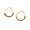 Golden mesh wrapped stainless steel hoop earrings with textured metallic finish - Gold Reinforced Mesh Style (5#)