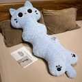Long blue cartoon cat plush pillow with soft sherpa texture for body support - Blue Cat / 90cm
