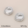 Pendientes de plata irregulares con textura de lava y diseño minimalista - Estilo A (KE115152-KFC) / Color Acero