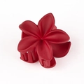 Matte dark red frangipani flower hair claw clip with elegant five petal resin design - 13 Matte Dark Red