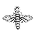 Silver bee insect charm pendant for DIY jewelry making with high quality metal finish - 1pc Antique Silver Insect Bee 17x14mm