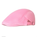 Boina de malla rosa transpirable con hebilla metálica ajustable para hombre y mujer - Ajustable / Rosa