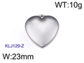 Silver matte heart pendant made of stainless steel weighing 10g with 23mm width - Large Silver Heart Pendant (KLJ129-Z)