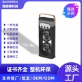 Portable mini humidifying fan in matte black finish with elegant leather handle - Desktop Misting Fan / Black / Plug-in (No Battery)