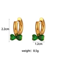 Ohrreifen mit 18K Vergoldung und grünen herzförmigen Kristallen im Schmetterling-Stil - Gold-Grüner Zirkonia