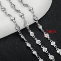 5mm silver stainless steel heart-shaped link chain with unique minimalist design - Heart Link-5mm