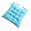 Sky blue thickened square quilted seat cushion with ties for dining chairs - [Square] Aqua Green