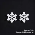 Set of two white resin snowflake charms for DIY crafts and holiday decor, 26x23mm - Large Snowflake