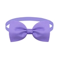 Adjustable solid purple pet bowtie with ribbed ribbon texture for small dogs and cats - Purple