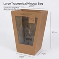 Large trapezoid gift bag in yellow kraft paper with clear window and hanging tag - Large Trapezoidal Kraft
