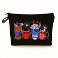 Linen makeup bag with Independence Day patriotic beverage prints and a secure zipper - Style 1-Patriotic Drinks